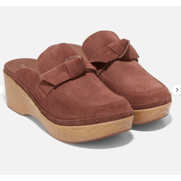 Cole Haan Women Cloudfeel All Day Bow Mule Clogs Sz 9 B Brown Rust Suede NWOB - Picture 11 of 11